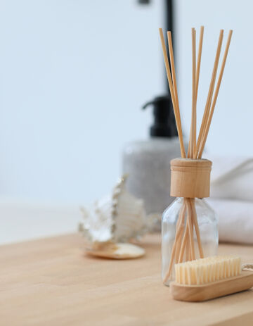 Beige badkamertinten Japandi badkamer