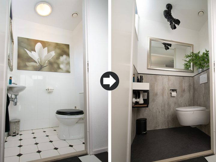 Toiletrenovatie Voor en na
