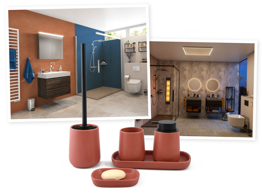 terracotta en diepe blauwtinten trendkleuren
