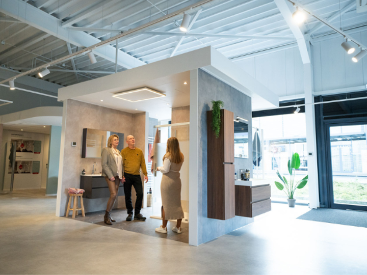 warmte paneel in de showroom