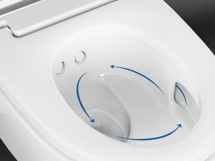 Witte douchewc met droogfunctie en maar rondjes draaien