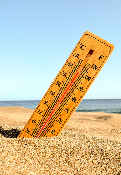 Thermometer op het strand