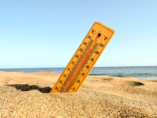 Thermometer op het strand