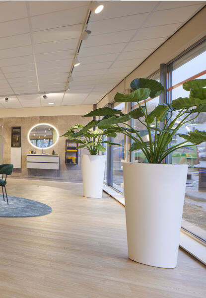 Showroom Breda met groothoeklens inclusief rustiek eikenhouten vloer